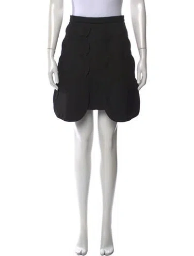 Pre-owned Red Valentino Lace Trim Embellishment Mini Skirt In Black