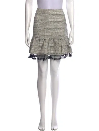 Pre-owned Red Valentino Lace Trim Embellishment Mini Skirt In White
