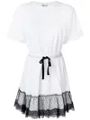 Red Valentino Lace Waist Umbrella Pendulum T-shirt Dress In White