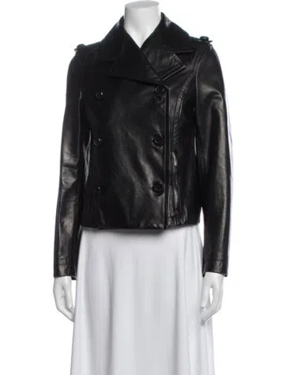 Pre-owned Red Valentino Lambskin Biker Jacket In Blue