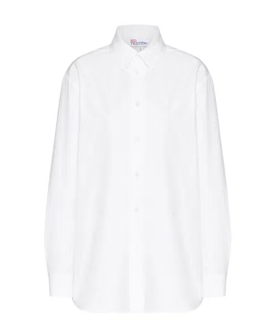 Red Valentino Large Profile Poplin Shirt In White
