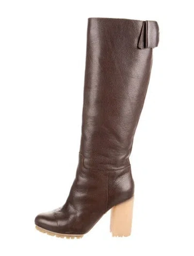 Pre-owned Red Valentino Leather Boots In Brown