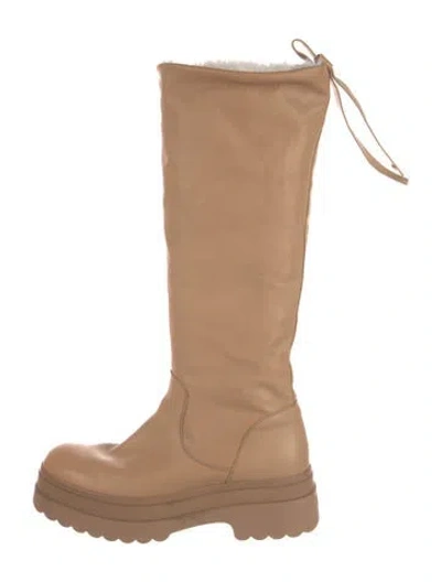 Pre-owned Red Valentino Leather Boots In Neutrals