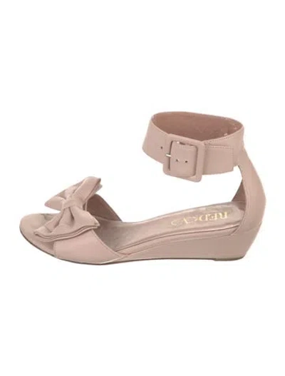 Pre-owned Red Valentino Leather Bow Accents Sandals In Pink