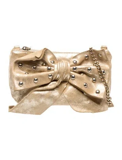 Pre-owned Red Valentino Leather Clutch In Neutral