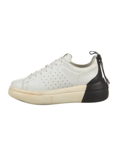 Pre-owned Red Valentino Leather Colorblock Pattern Sneakers In White