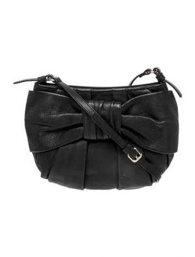 Pre-owned Red Valentino Leather Crossbody Bag In Black