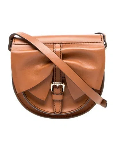 Pre-owned Red Valentino Leather Crossbody Bag In Brown