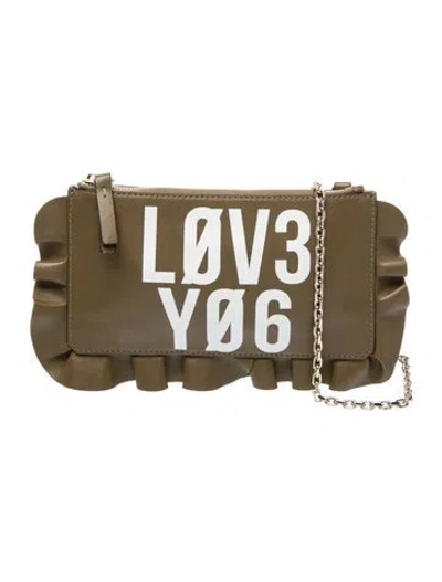 Pre-owned Red Valentino Leather Crossbody Bag In Green