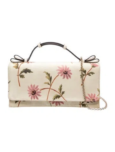 Pre-owned Red Valentino Leather Crossbody Bag In Neutrals