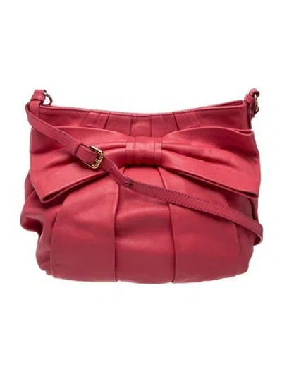 Pre-owned Red Valentino Leather Crossbody Bag In Pink
