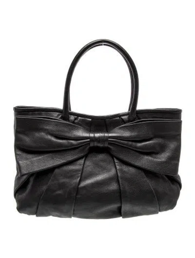 Pre-owned Red Valentino Leather Evening Bag In Black