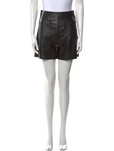 Pre-owned Red Valentino Leather Mini Shorts In Black