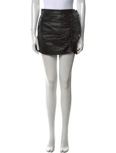 Pre-owned Red Valentino Leather Mini Shorts In Black