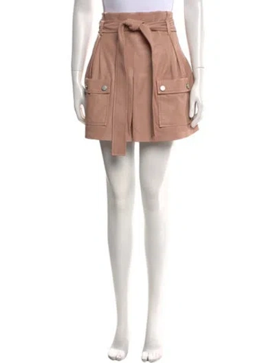 Pre-owned Red Valentino Leather Mini Shorts In Pink