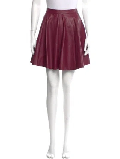 Pre-owned Red Valentino Leather Mini Skirt W/ Tags In Red