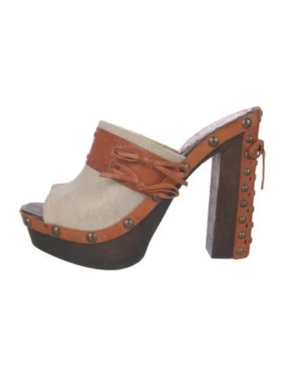 Pre-owned Red Valentino Leather Mules In Brown
