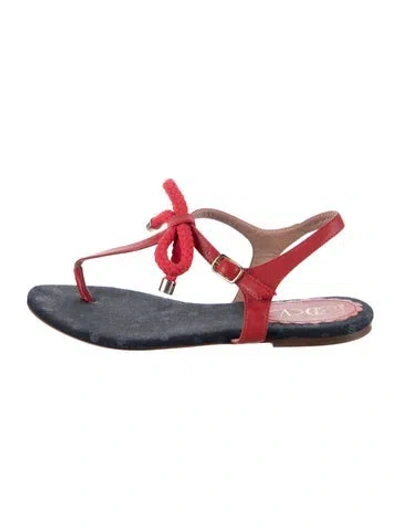 Pre-owned Red Valentino Leather Polka Dot Print Sandals In Blue/red