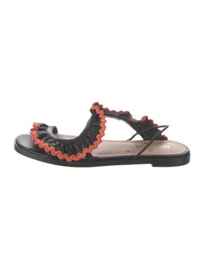 Pre-owned Red Valentino Leather Sandals In Black