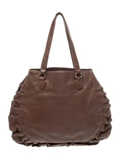 Pre-owned Red Valentino Leather Shoulder Bag In Brown