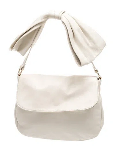 Pre-owned Red Valentino Leather Shoulder Bag In Neutral