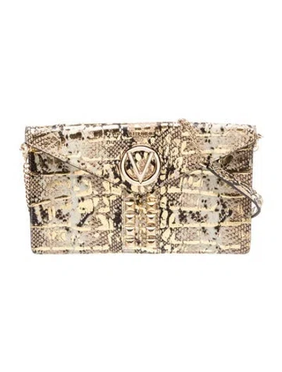 Pre-owned Red Valentino Leather Shoulder Bag Vintage In Neutral