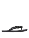 RED VALENTINO LEATHER SLIDE SANDALS