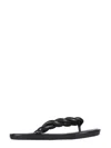 Red Valentino Leather Slide Sandals In Multi
