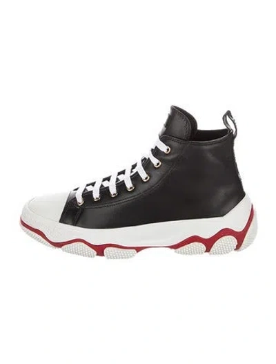 Pre-owned Red Valentino Leather Sneakers In Black