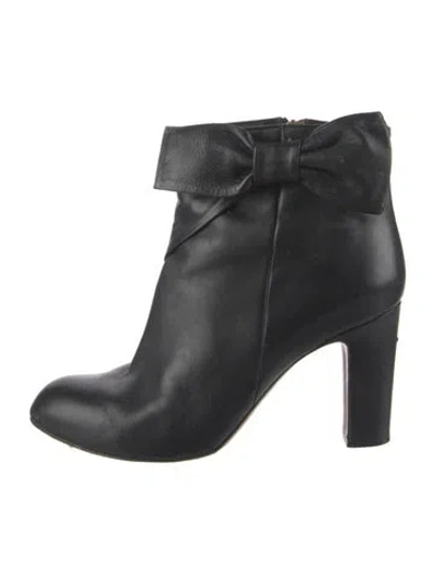 Pre-owned Red Valentino Leather Studded Accents Boots In Black