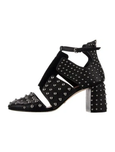 Pre-owned Red Valentino Leather Studded Accents Pumps In Black