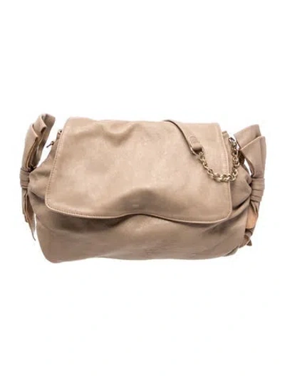 Pre-owned Red Valentino Leather Top Handle Bag In Neutral