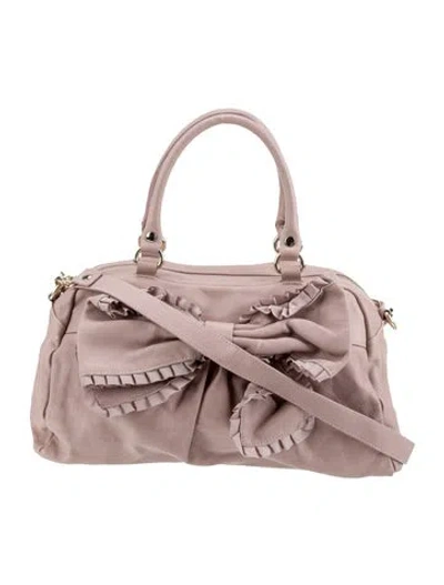 Pre-owned Red Valentino Leather Top Handle Bag In Pink