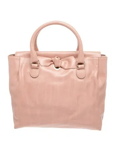 Pre-owned Red Valentino Leather Top Handle Bag In Pink