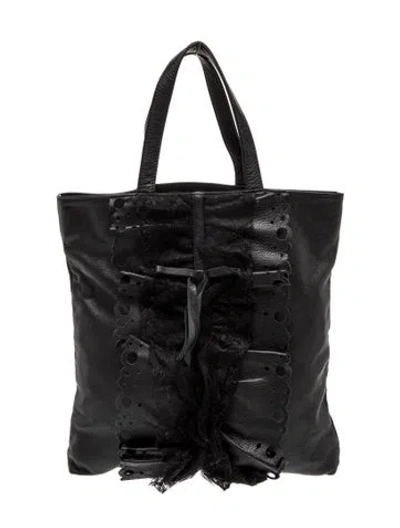 Pre-owned Red Valentino Leather Tote In Black