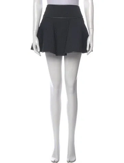 Pre-owned Red Valentino Leather Trim Embellishment Mini Skirt In Black