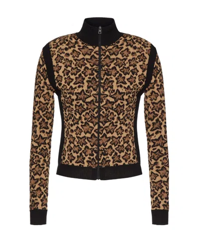 Red Valentino Leo Star Jacquard Sweater In Brown