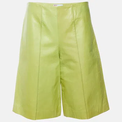 Pre-owned Red Valentino Light Green Leather Bermuda Shorts M