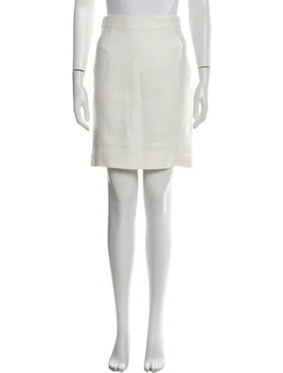 Pre-owned Red Valentino Linen Mini Skirt In Neutral