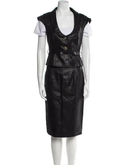 Pre-owned Red Valentino Linen Skirt Set In Blue