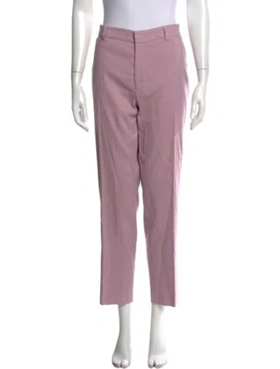 Pre-owned Red Valentino Linen Straight Leg Pants In Purple