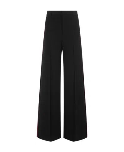 Red Valentino Logo Casual Trousers In Black