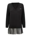 Red Valentino Logo Design Knitted Pullover In Black