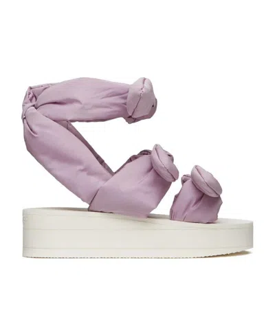 Red Valentino Logo High-heeled Sandals In Purple