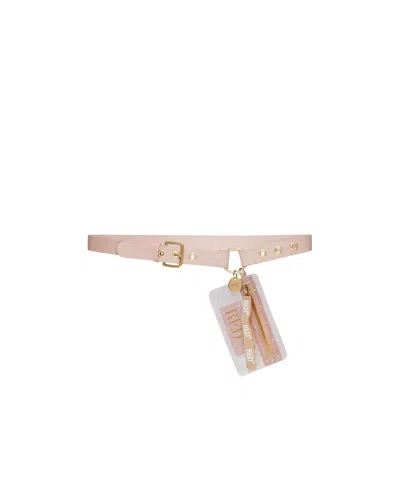Red Valentino Logo Pendant Belt In Burgundy