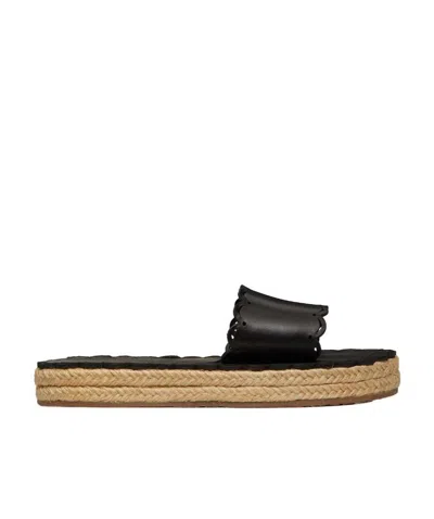 Red Valentino Logo Sandals In Black