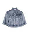 Red Valentino Logo Short Denim Jacket In Blue