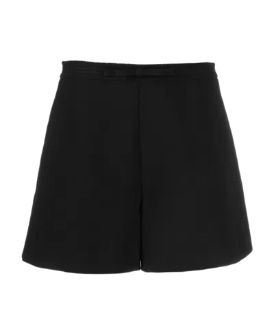 Red Valentino Logo Shorts In Black