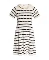 Red Valentino Logo Striped Dress In White