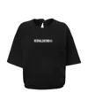 Red Valentino Logo T-shirt With Round Neck In Black